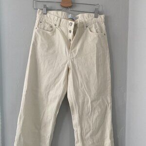 & Other Stories Stockholm Atelier high waist wide leg white denim - 29